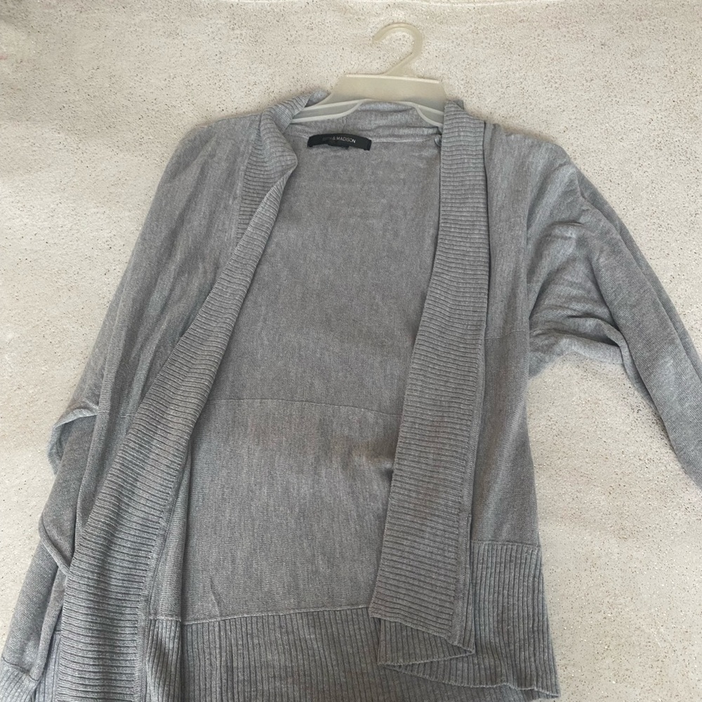 89th & Madison Gray Cardigan Sweater Soft Knit